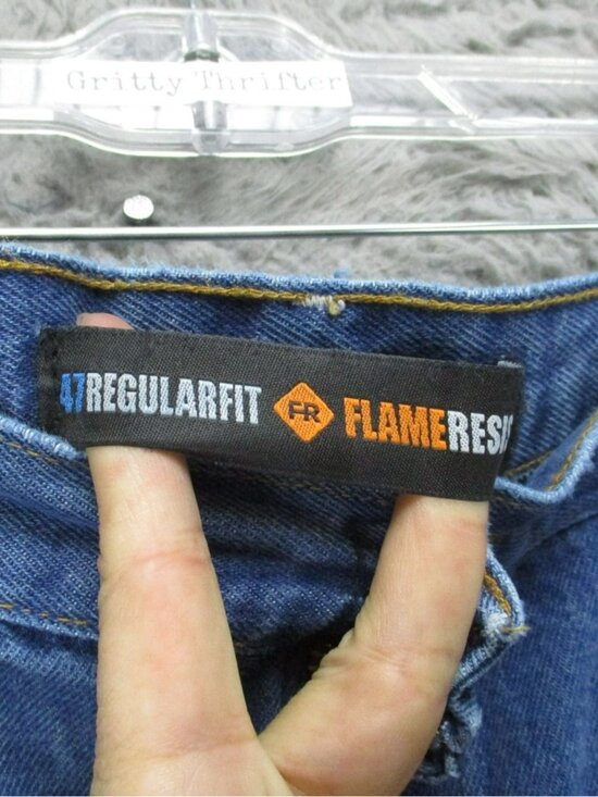 Wrangler Jeans Mens 40x32 Medium Wash Cotton High Rise FR 47 Regular Fit *Read* - Picture 5 of 16